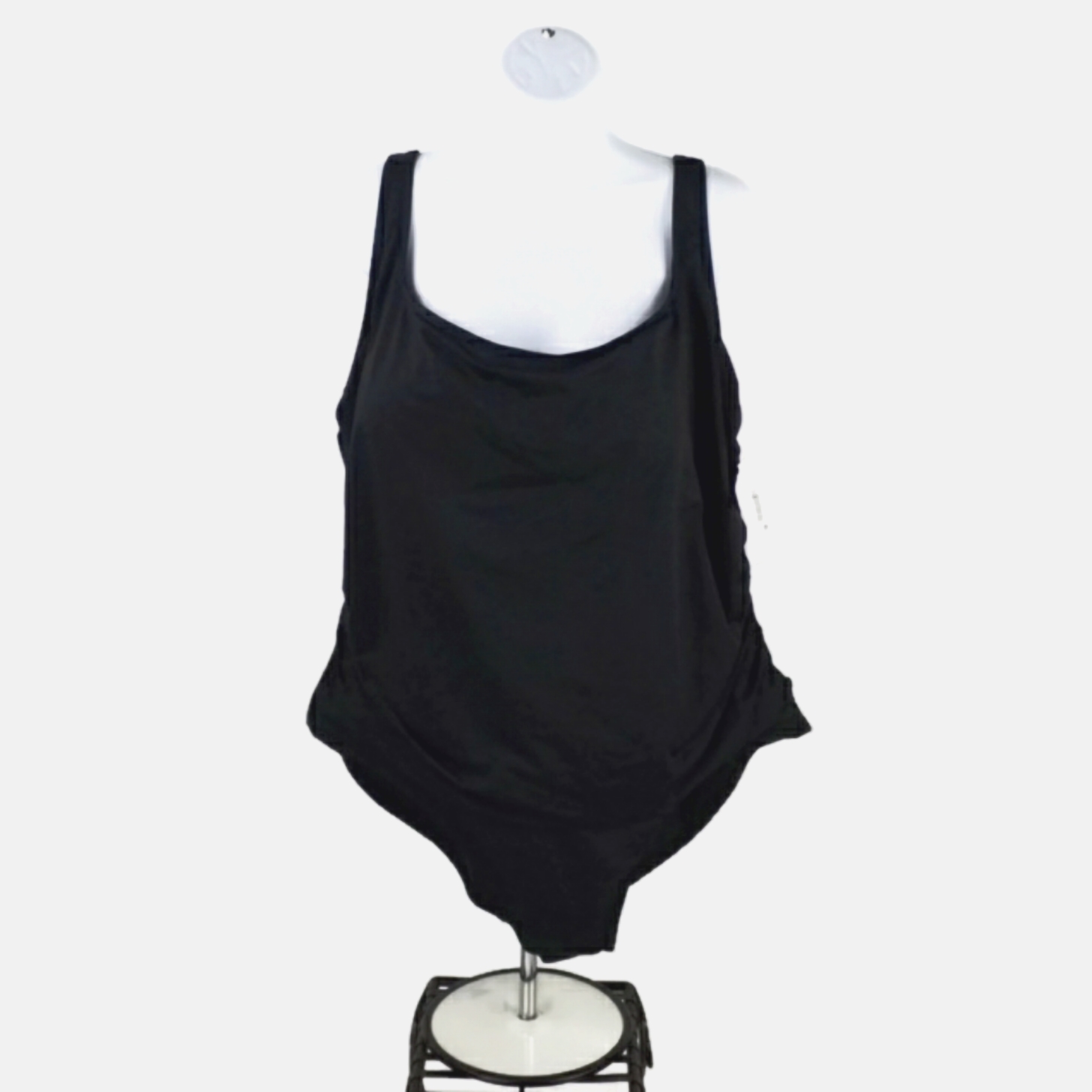 Anne Cole Signature Live In Color Black Square Neck 1-Piece Swimsuit Women 24w